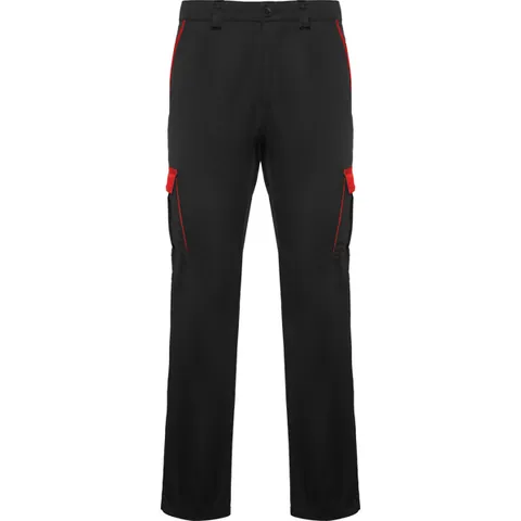 Pantaloni de lucru unisex Trooper — culoarea Negru / Roșu, imagine produs