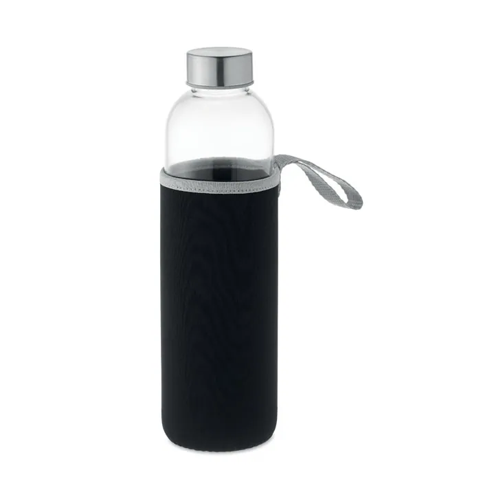 Sticlă de apă din sticlă UTAH LARGE — culoarea Negru, față