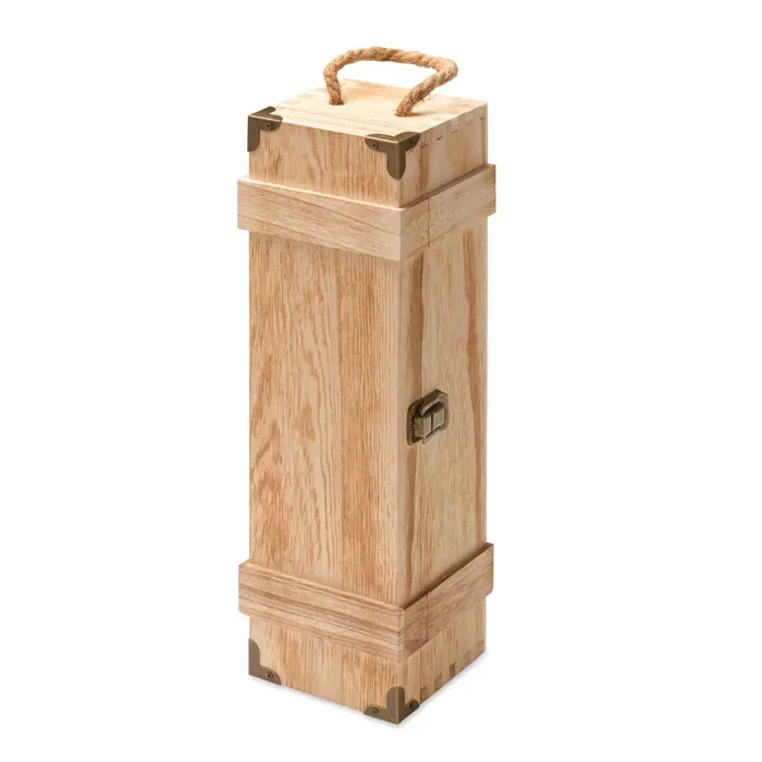 Cutie vin VINBOX — culoarea Lemn, față