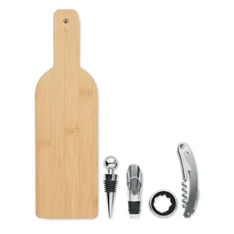 Set de vin VINOVAULT — culoarea Lemn, față
