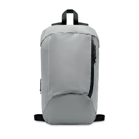 Rucsac VISIBACK — culoarea Argint mat, față