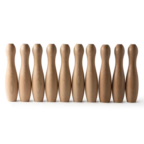 Joc de popice din lemn Viza — culoarea Natural, imagine produs