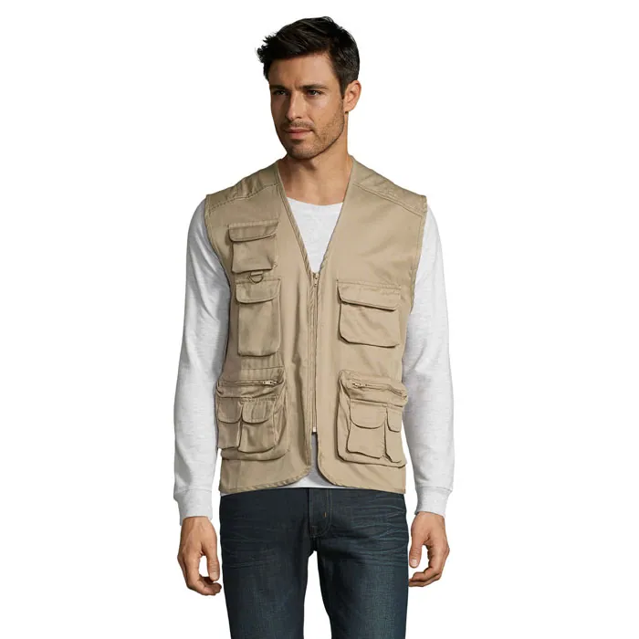 Vestă unisex WILD — culoarea Bej natural, față