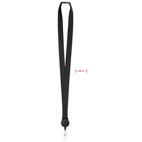 Lanyard ZIP — culoarea Negru, față