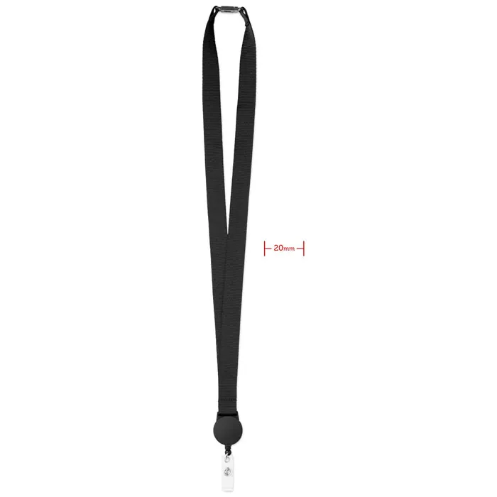 Lanyard ZIP — culoarea Negru, față