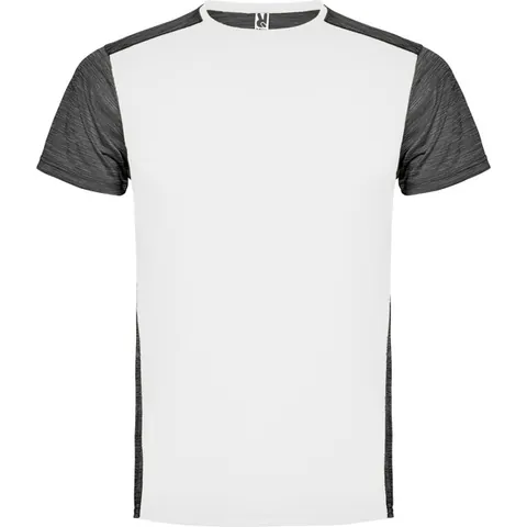 Tricou sport bărbați Zolder — culoarea Alb / Negru melanj, imagine produs